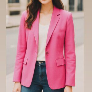 Talbots Pink Linen-Blend Blazer Size 12 | Italian Fabric, Linen Viscose